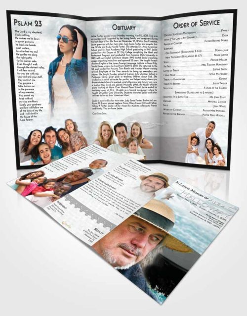 Obituary Template Trifold Brochure Loving Embrace Puck of Honor