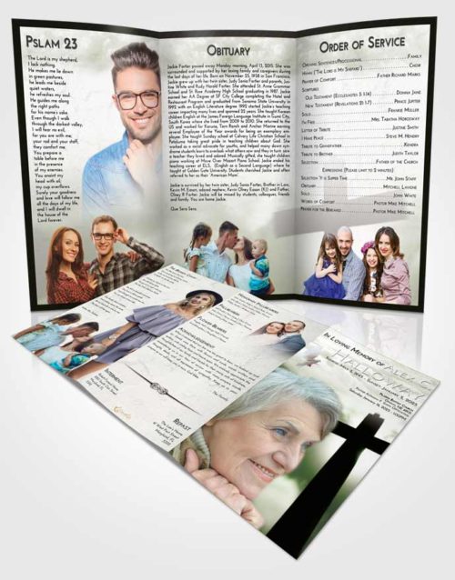Obituary Template Trifold Brochure Loving Faith in the Cross