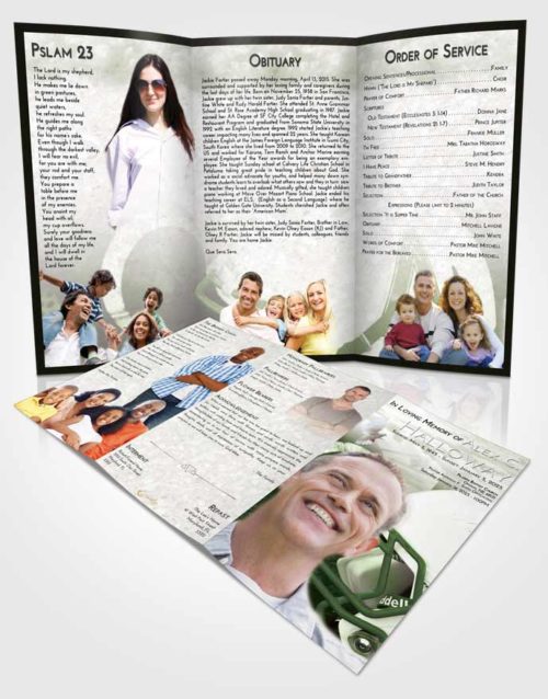 Obituary Template Trifold Brochure Loving Football Party