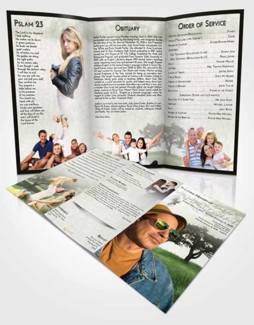 Obituary Template Trifold Brochure Loving Gentle Pasture