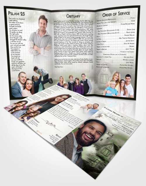 Obituary Template Trifold Brochure Loving Lighthouse Lookout