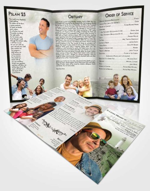 Obituary Template Trifold Brochure Loving Lighthouse Point