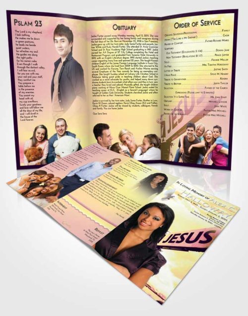 Obituary Template Trifold Brochure Loving Mix Road to Jesus