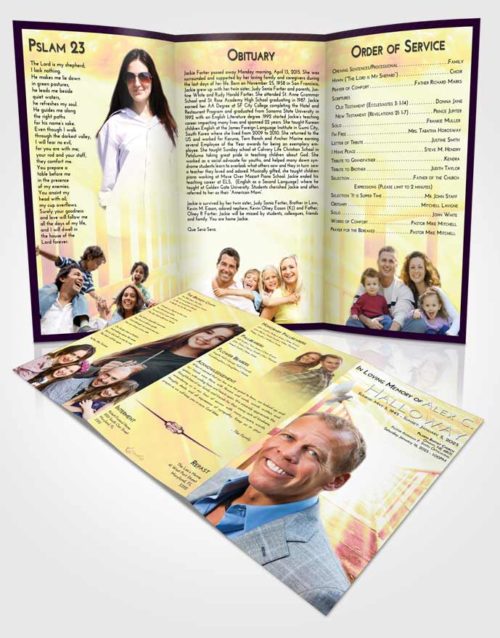 Obituary Template Trifold Brochure Loving Mix Stairway to Faith