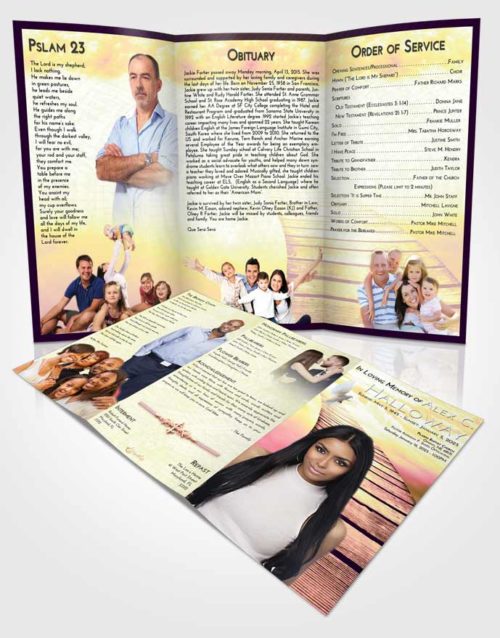 Obituary Template Trifold Brochure Loving Mix Stairway to Life