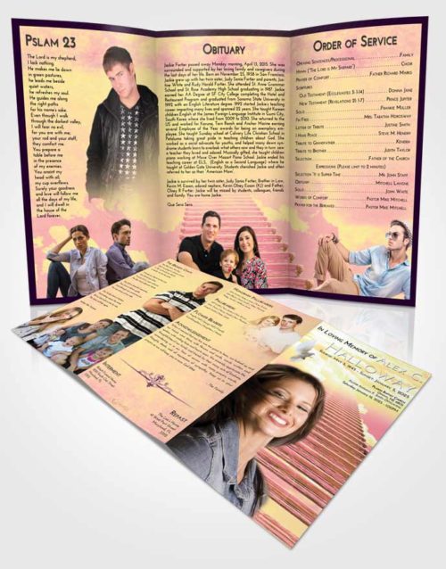 Obituary Template Trifold Brochure Loving Mix Steps to Heaven