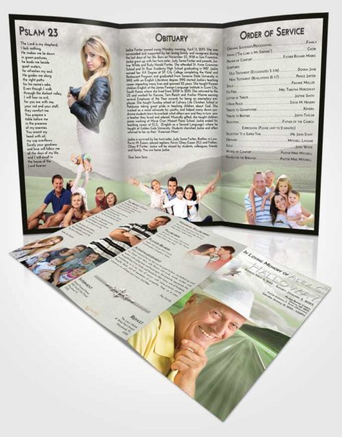 Obituary Template Trifold Brochure Loving Morning Highway