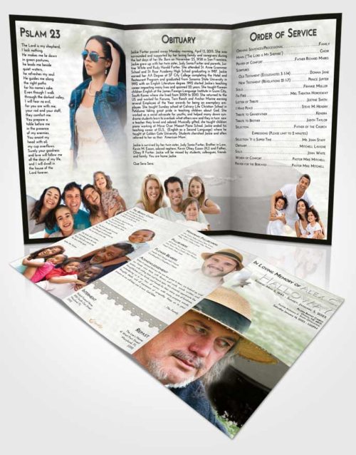 Obituary Template Trifold Brochure Loving Puck of Honor