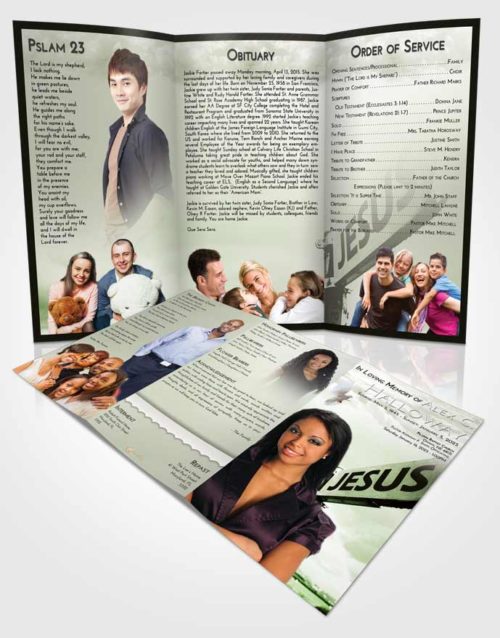 Obituary Template Trifold Brochure Loving Road to Jesus