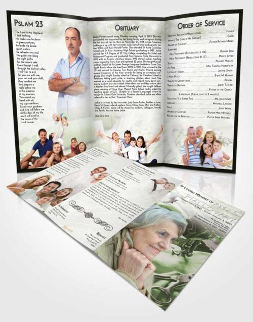 Obituary Template Trifold Brochure Loving Sewing Love