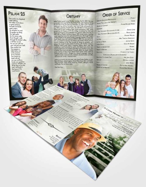 Obituary Template Trifold Brochure Loving Stairway for the Soul