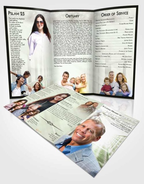 Obituary Template Trifold Brochure Loving Stairway to Faith