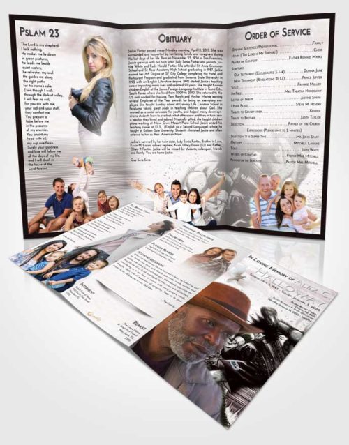 Obituary Template Trifold Brochure Morning Boxing Animation