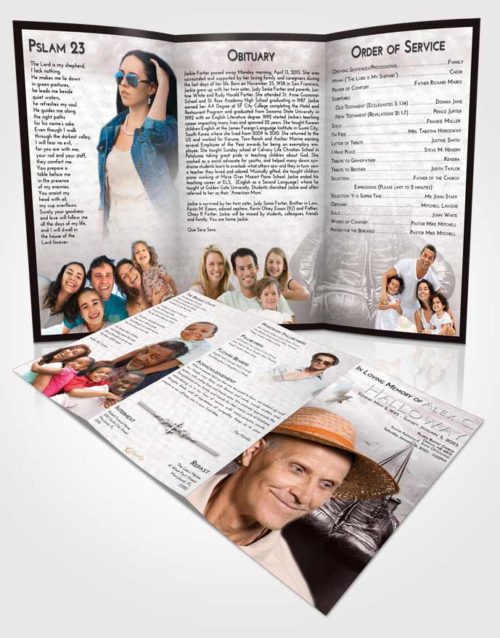 Obituary Template Trifold Brochure Morning Boxing Victory