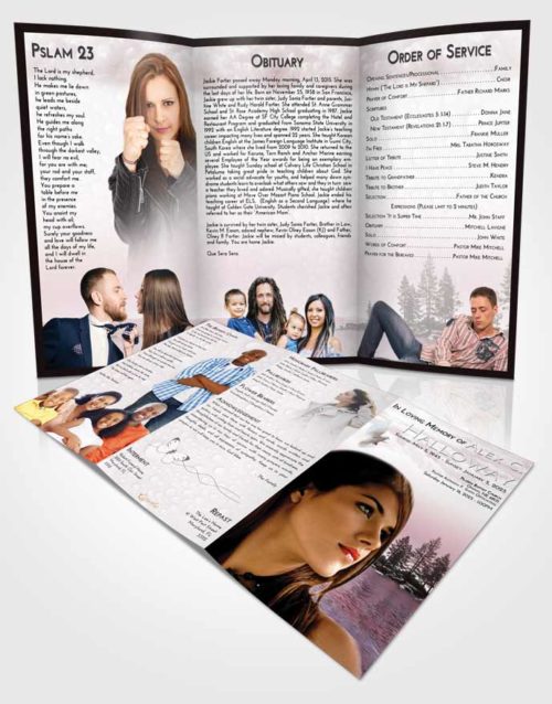 Obituary Template Trifold Brochure Morning Coral Waters