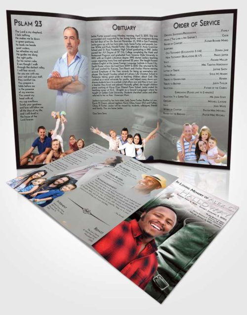 Obituary Template Trifold Brochure Morning Cowboy Love