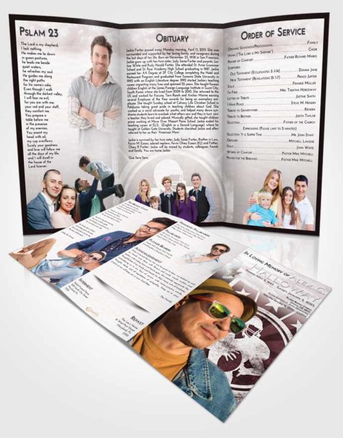 Obituary Template Trifold Brochure Morning Football Surprise