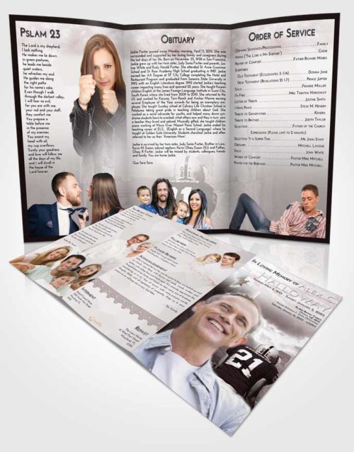 Obituary Template Trifold Brochure Morning Football Victory