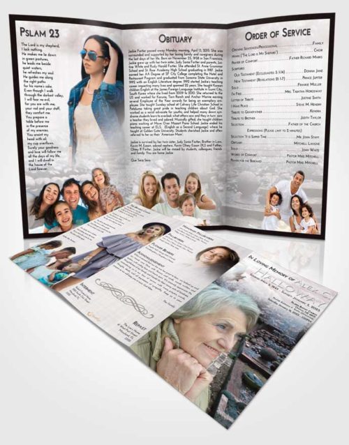 Obituary Template Trifold Brochure Morning Gardening Desire