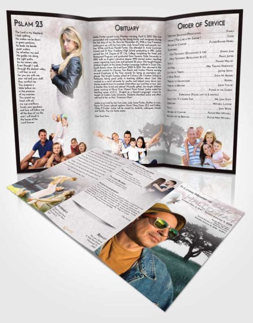 Obituary Template Trifold Brochure Morning Gentle Pasture
