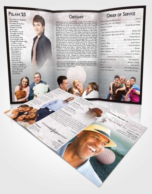 Obituary Template Trifold Brochure Morning Golfing Honor