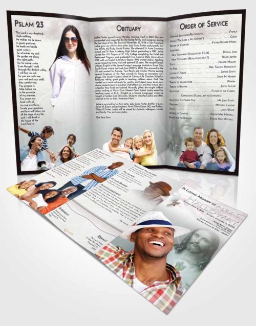 Obituary Template Trifold Brochure Morning Jesus Love