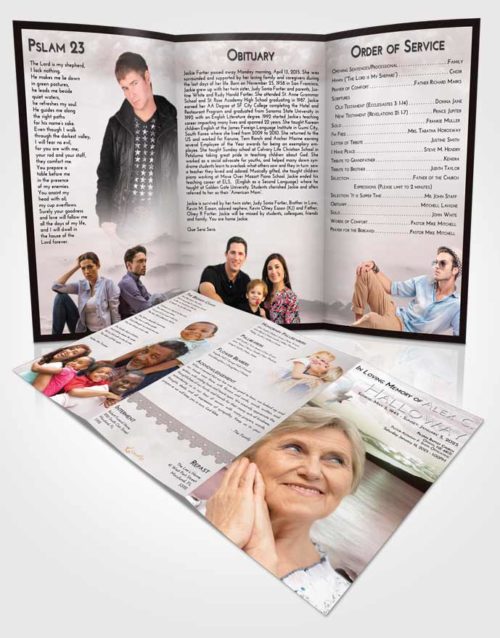 Obituary Template Trifold Brochure Morning Lake Front