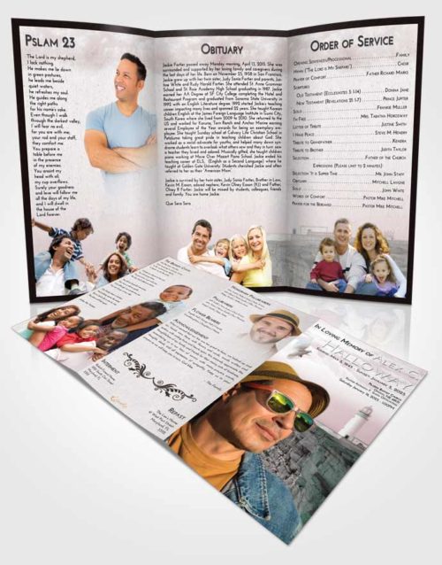 Obituary Template Trifold Brochure Morning Lighthouse Point