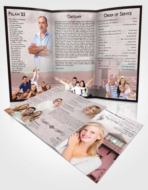 Obituary Template Trifold Brochure Morning Lighthouse Surprise