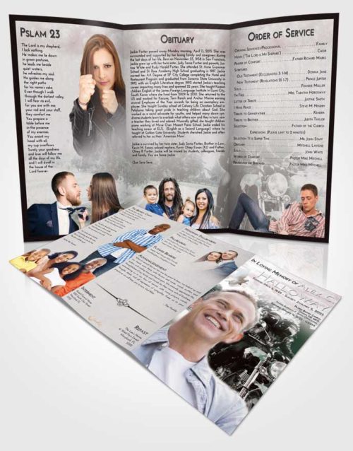 Obituary Template Trifold Brochure Morning Motorcycle Days