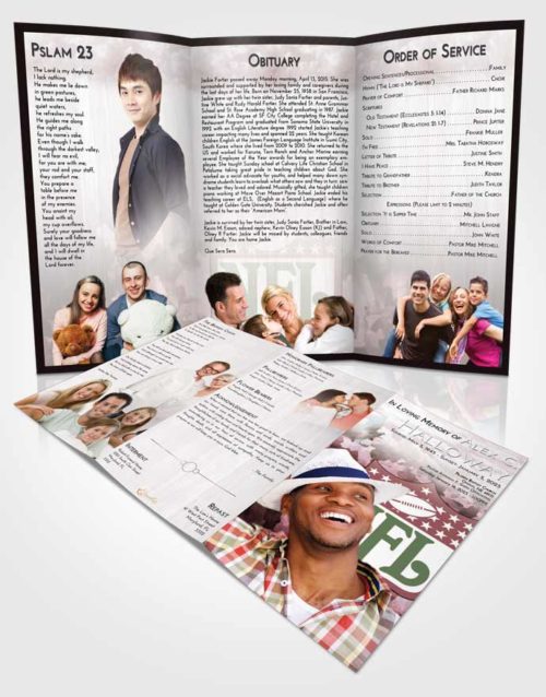 Obituary Template Trifold Brochure Morning NFL Star