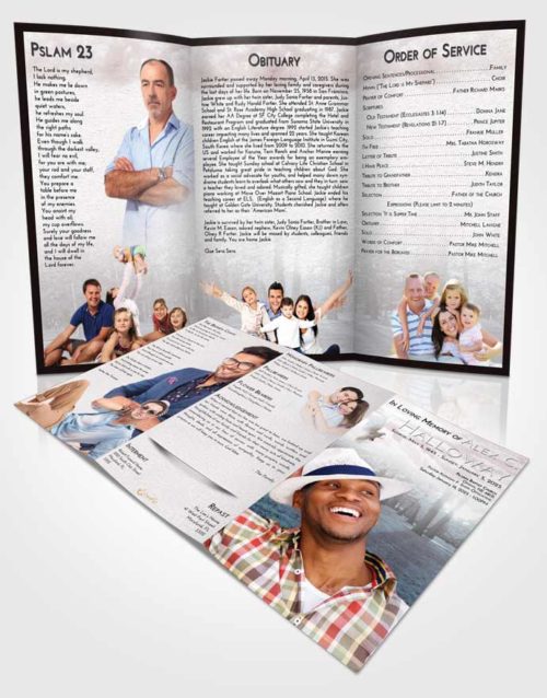 Obituary Template Trifold Brochure Morning National Park