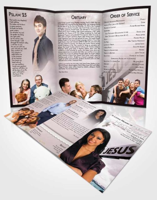 Obituary Template Trifold Brochure Morning Road to Jesus