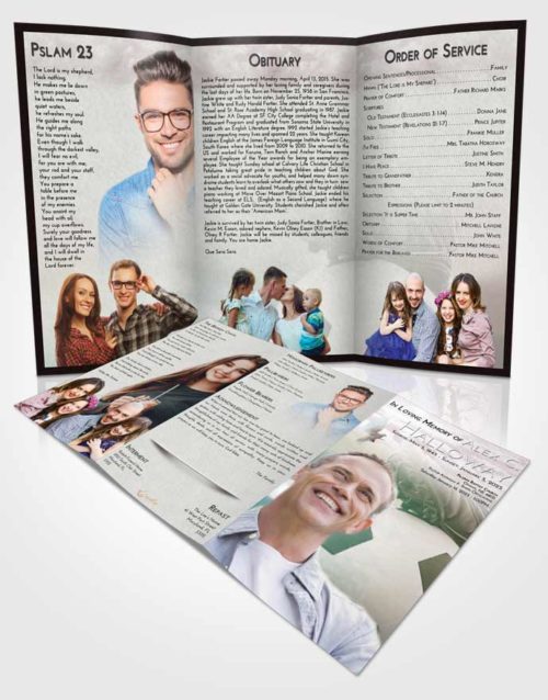 Obituary Template Trifold Brochure Morning Soccer Cleats