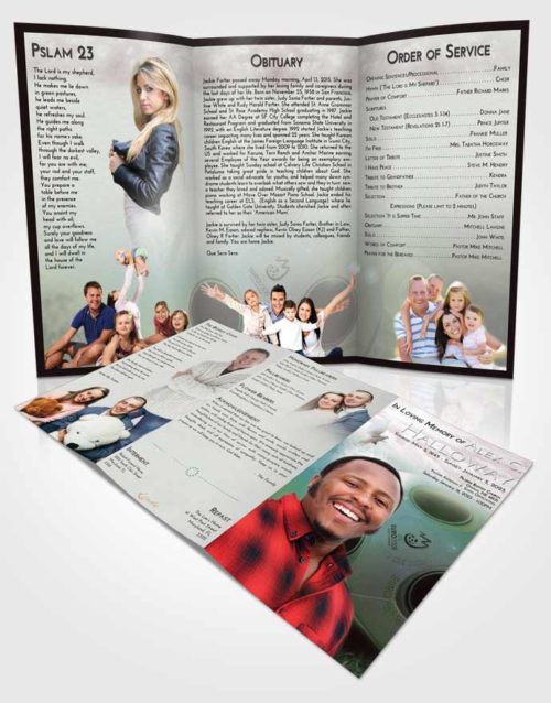 Obituary Template Trifold Brochure Morning Soccer Miracle