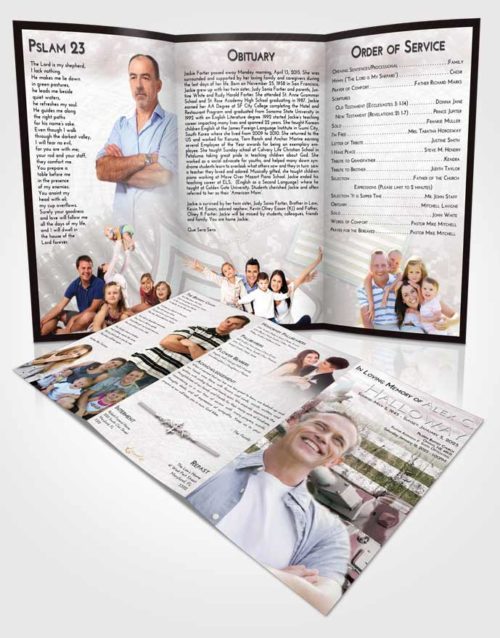 Obituary Template Trifold Brochure Morning Soldier on Duty