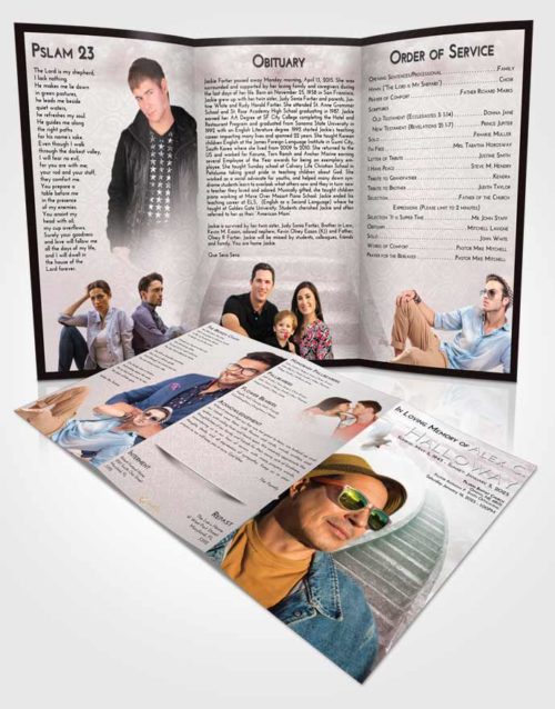 Obituary Template Trifold Brochure Morning Stairway to Bliss