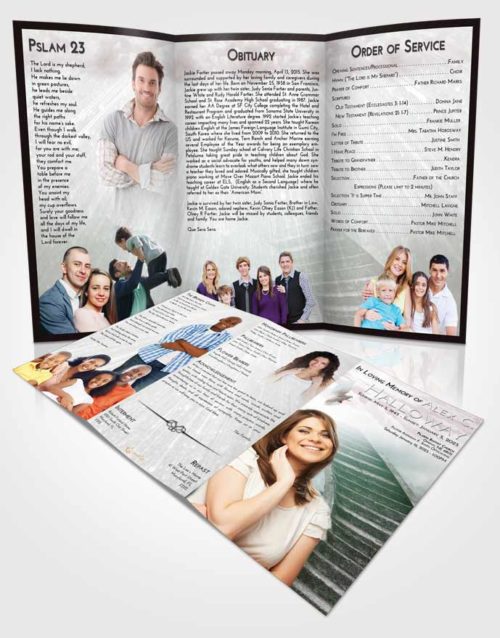 Obituary Template Trifold Brochure Morning Stairway to Magnificence