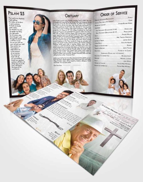 Obituary Template Trifold Brochure Morning The Cross of Life