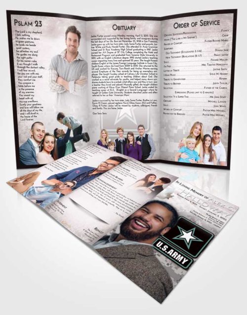 Obituary Template Trifold Brochure Morning United States Army