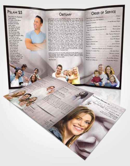 Obituary Template Trifold Brochure Morning Virgin Mary
