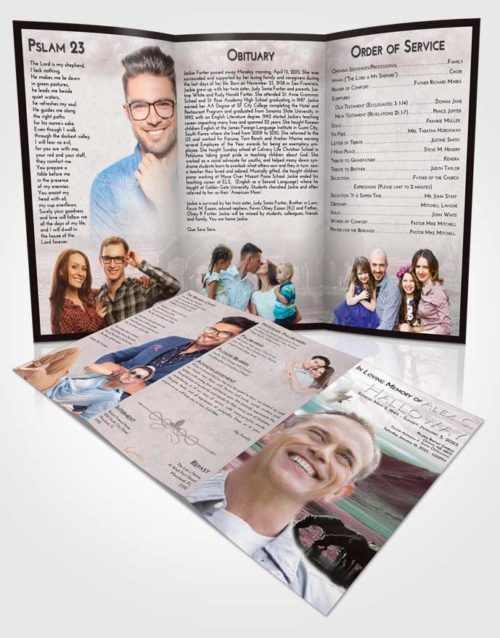 Obituary Template Trifold Brochure Morning Watering Hole