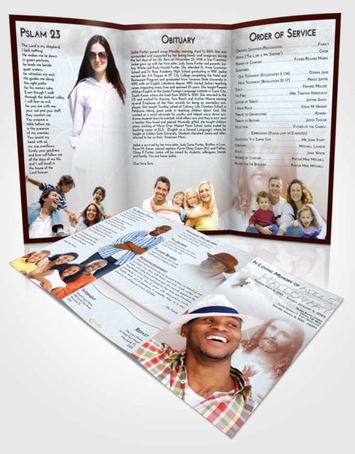 Obituary Template Trifold Brochure Ruby Jesus Love