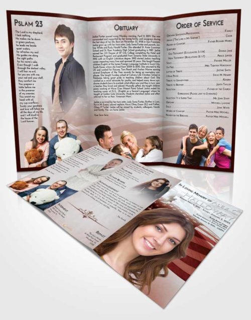 Obituary Template Trifold Brochure Ruby Love American Honor