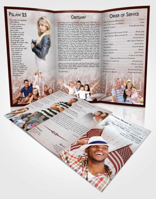 Obituary Template Trifold Brochure Ruby Love American Justice