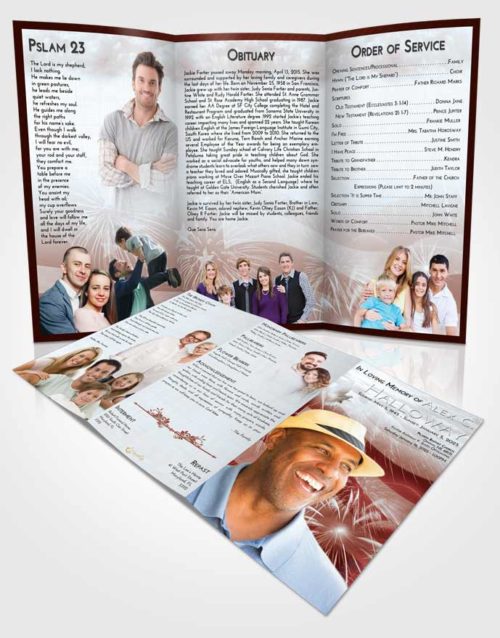 Obituary Template Trifold Brochure Ruby Love American Patriot