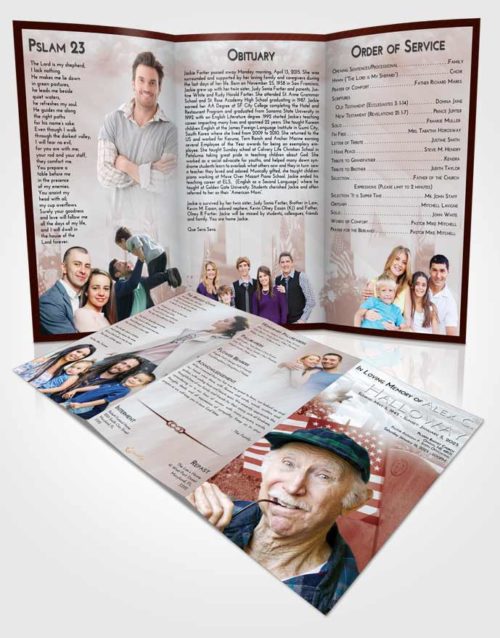 Obituary Template Trifold Brochure Ruby Love American Smile