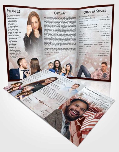 Obituary Template Trifold Brochure Ruby Love American Victory