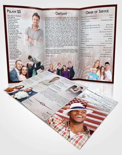 Obituary Template Trifold Brochure Ruby Love Army Days