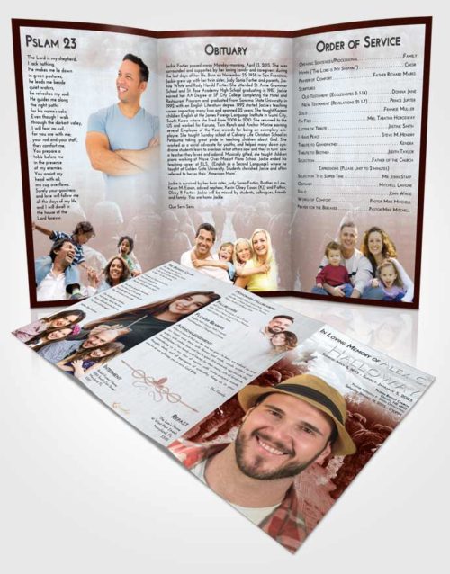Obituary Template Trifold Brochure Ruby Love Army March